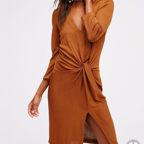 NWT Free People Irene Twist Knit Dress in Black - Picture 4 of 8